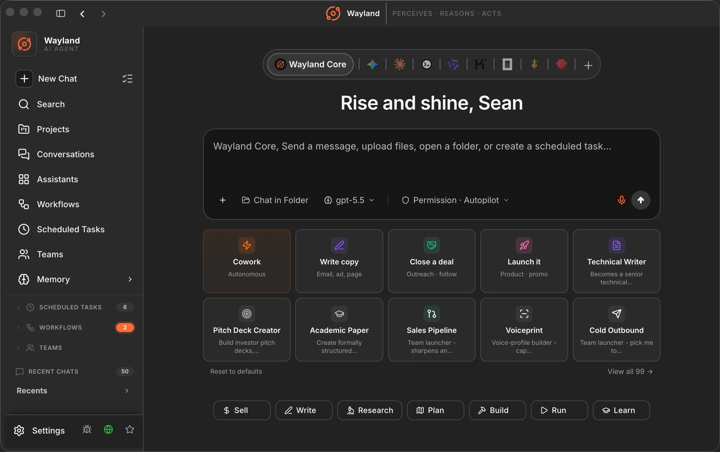 Wayland desktop · command every AI agent from one workspace